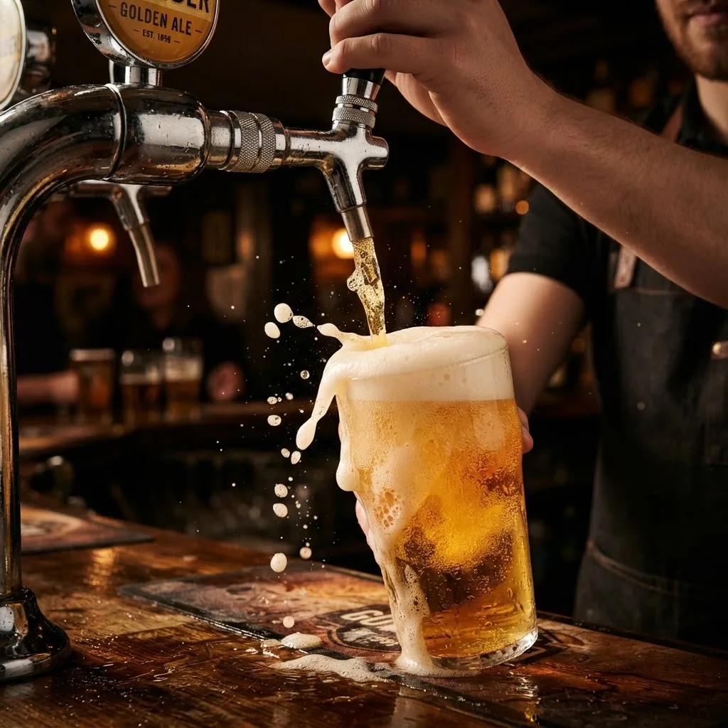 Chopp Villa Alemã sendo servido na chopeira